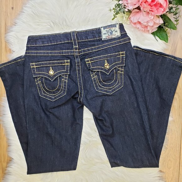 New True Religion Dark Wash Bootcut Bling Jeans - Picture 5 of 6